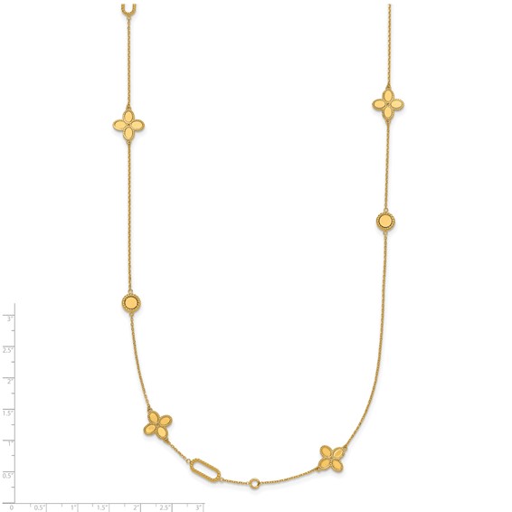 HERCO Gold Flowers & Discs Fancy Link Necklaces