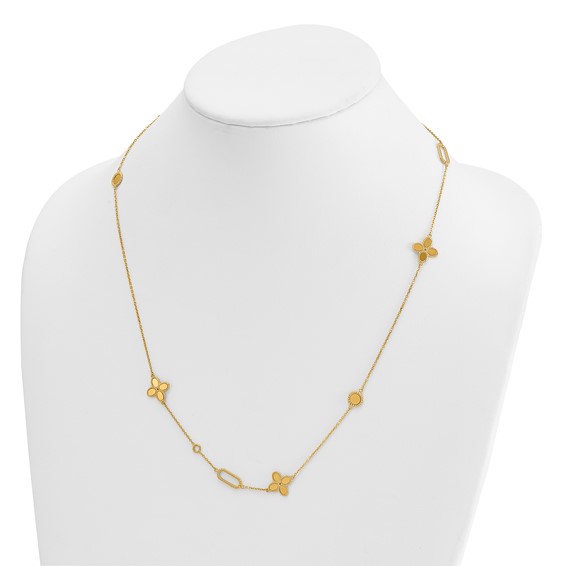 HERCO Gold Flowers & Discs Fancy Link Necklaces