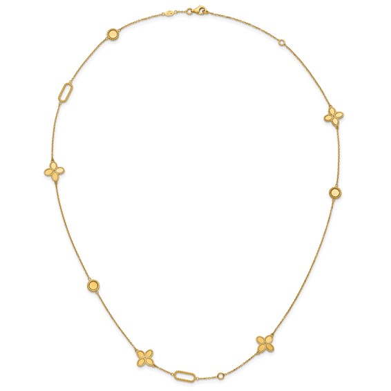 HERCO Gold Flowers & Discs Fancy Link Necklaces