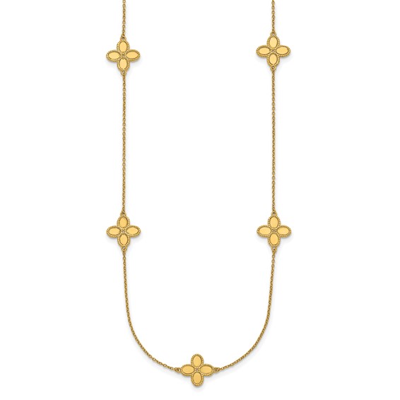 HERCO Gold Flowers Fancy Link Necklaces