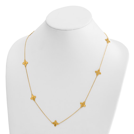 HERCO Gold Flowers Fancy Link Necklaces