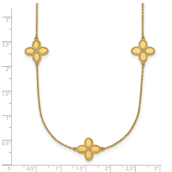 HERCO Gold Flowers Fancy Link Necklaces
