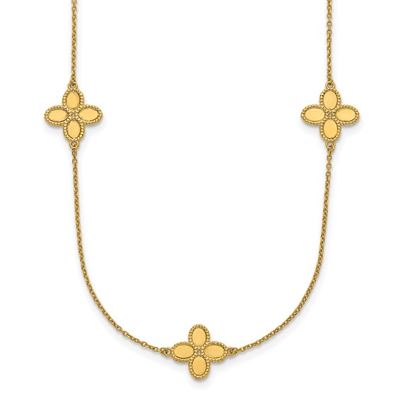 HERCO Gold Flowers Fancy Link Necklaces