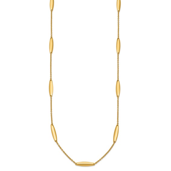 HERCO Gold Elongated Beads on Chain Necklaces