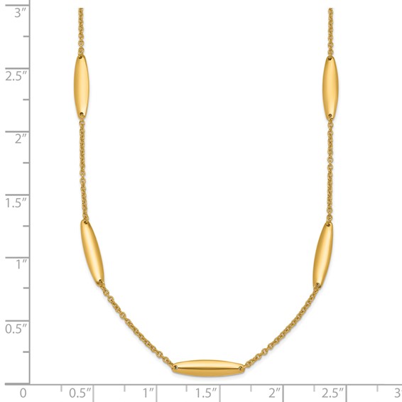 HERCO Gold Elongated Beads on Chain Necklaces