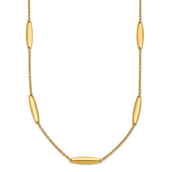 HERCO Gold Elongated Beads on Chain Necklaces