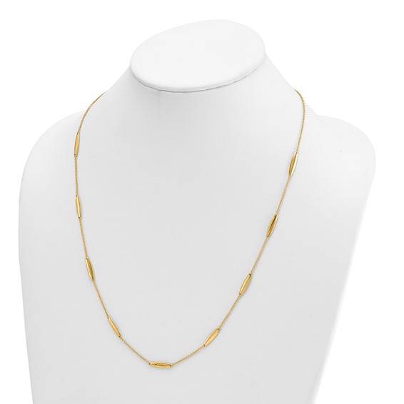 HERCO Gold Elongated Beads on Chain Necklaces