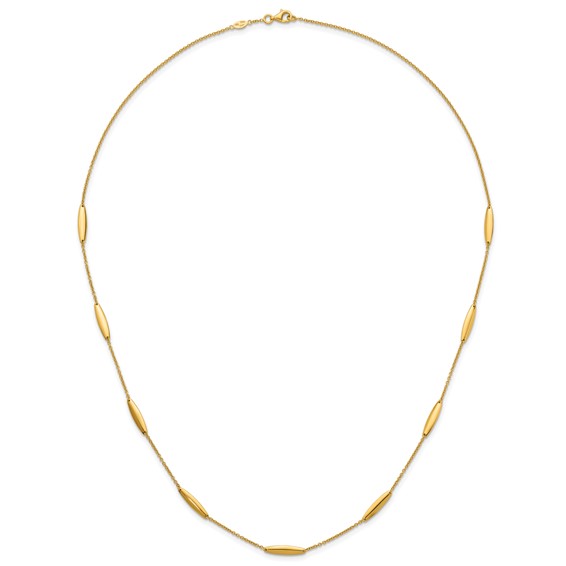 HERCO Gold Elongated Beads on Chain Necklaces