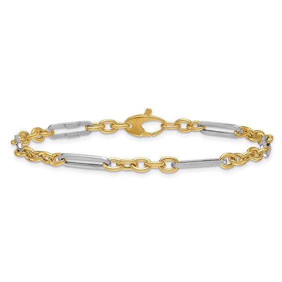 Herco 14K Two-Tone Polished Fancy Link 7.5 inch Bracelet