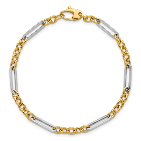 Herco 14K Two-Tone Polished Fancy Link 7.5 inch Bracelet
