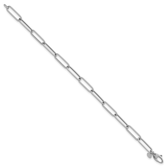 Herco 14K White Gold Polished 6mm Paperclip Link 7.5 inch Bracelet