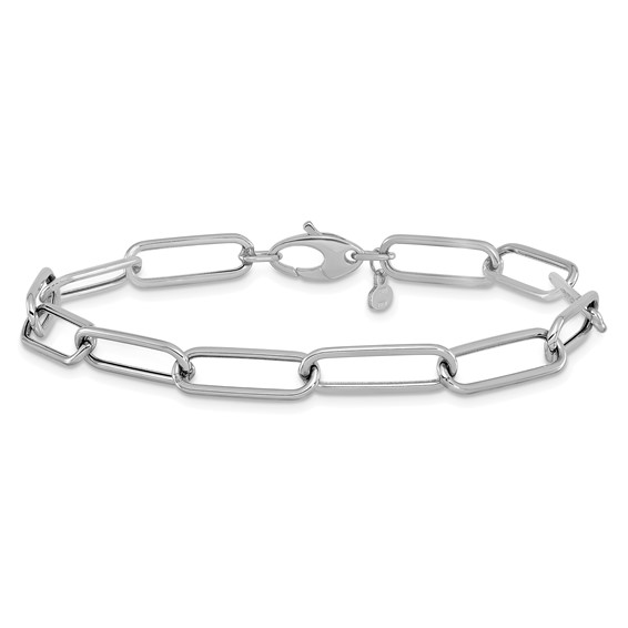 Herco 14K White Gold Polished 6mm Paperclip Link 7.5 inch Bracelet