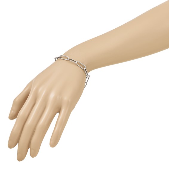 Herco 14K White Gold Polished 6mm Paperclip Link 7.5 inch Bracelet