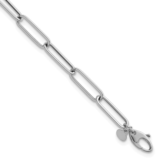 Herco 14K White Gold Polished 6mm Paperclip Link 7.5 inch Bracelet