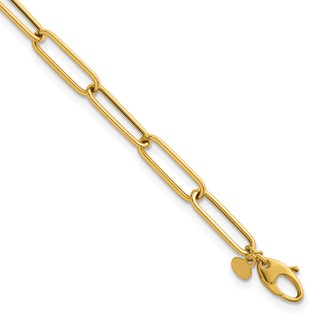 Herco 14K Polished 6mm Paperclip Link 7.5 inch Bracelet