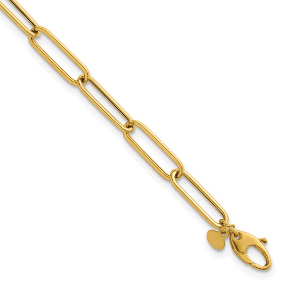 Herco 14K Polished 6mm Paperclip Link 7.5 inch Bracelet