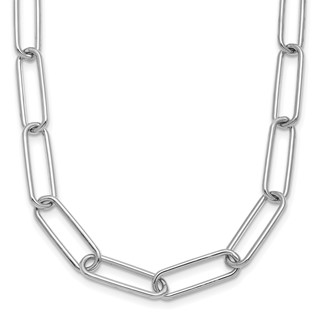 Herco 14K White Gold Polished 5.9mm Paperclip Link 20 Inch Necklace