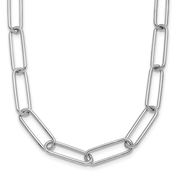Herco 14K White Gold Polished 5.9mm Paperclip Link 16 Inch Necklace