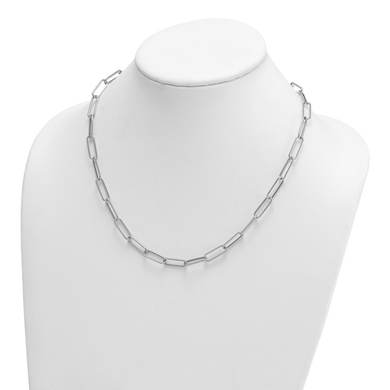 Herco 14K White Gold Polished 5.9mm Paperclip Link 20 Inch Necklace