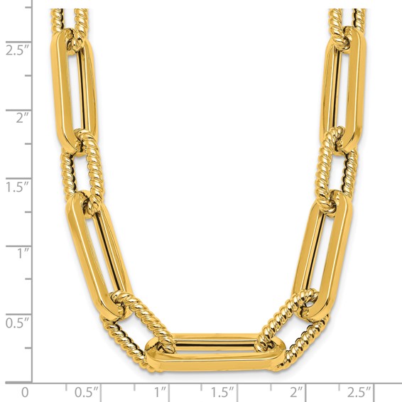 HERCO Gold Fancy Oval Link Necklaces