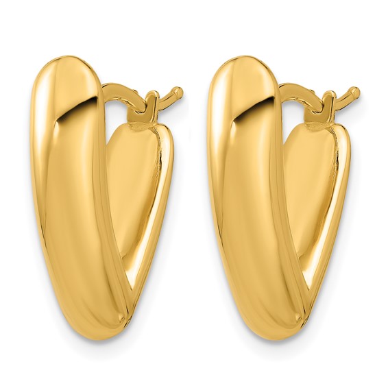Herco 14K Polished V Shape Hoop Earrings