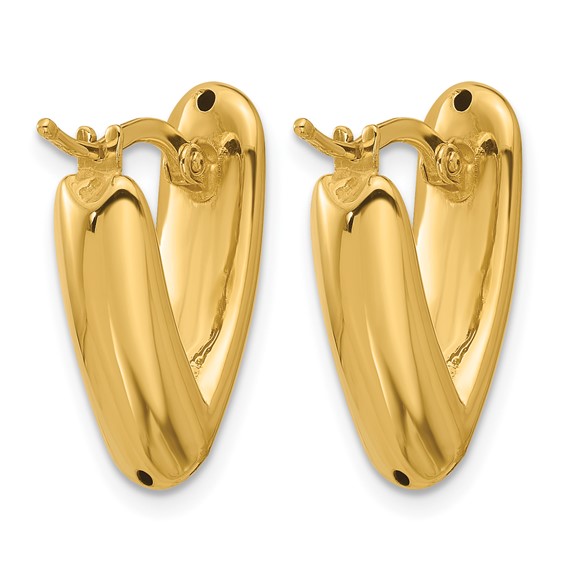 Herco 14K Polished V Shape Hoop Earrings