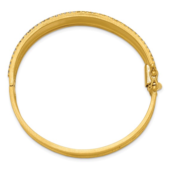 Herco 14K Hammered Diamond Solid Hinged Bangle