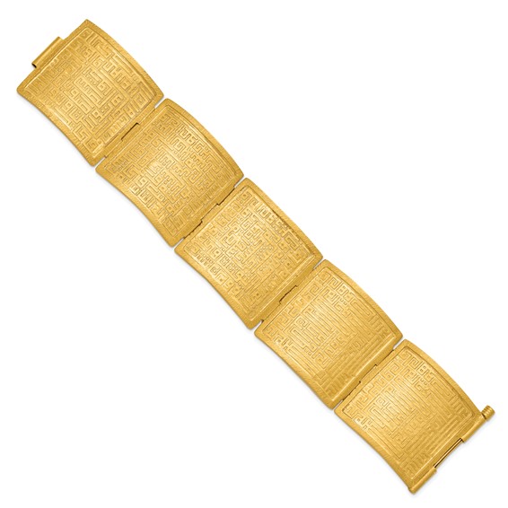 HERCO Gold Satin Greek Patterned Bangles