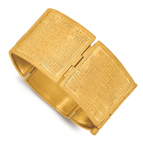 HERCO Gold Satin Greek Patterned Bangles