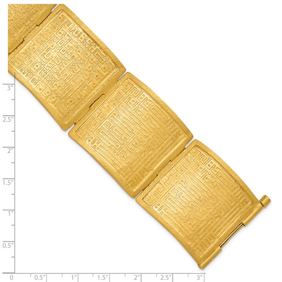 HERCO Gold Satin Greek Patterned Bangles