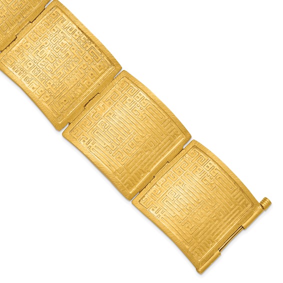 HERCO Gold Satin Greek Patterned Bangles