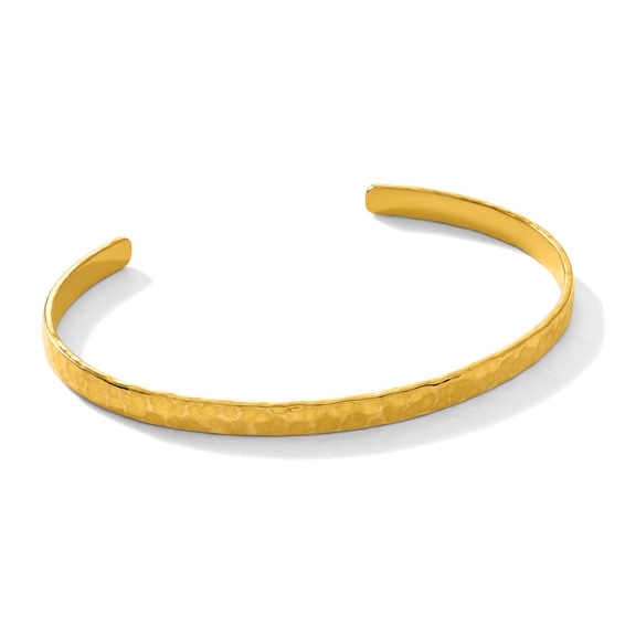 Herco 14K Hammered 4.5mm Solid Cuff Bangle