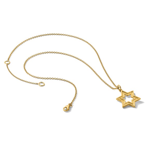 Herco 14K Textured Star of David 16 inch w/2in ext. Necklace