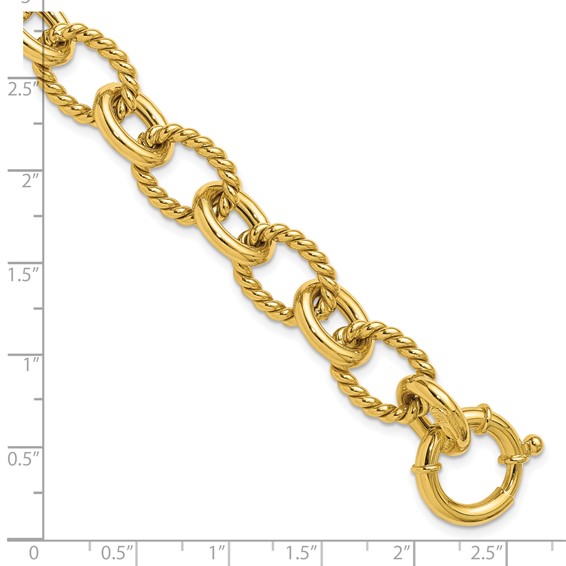Herco 14K Polished and Twisted Oval Link 8 inch Bracelet