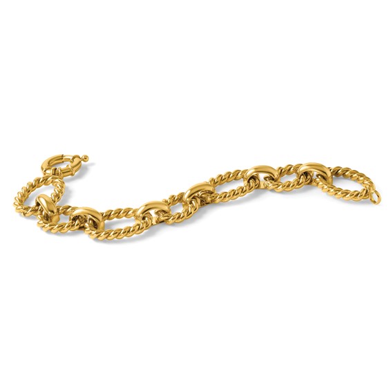Herco 14K Polished and Twisted Oval Link 8 inch Bracelet
