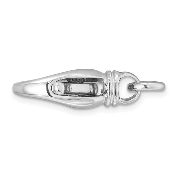 Herco 14K White Gold Polished 25.6x14mm Large Fancy Lobster Clasp