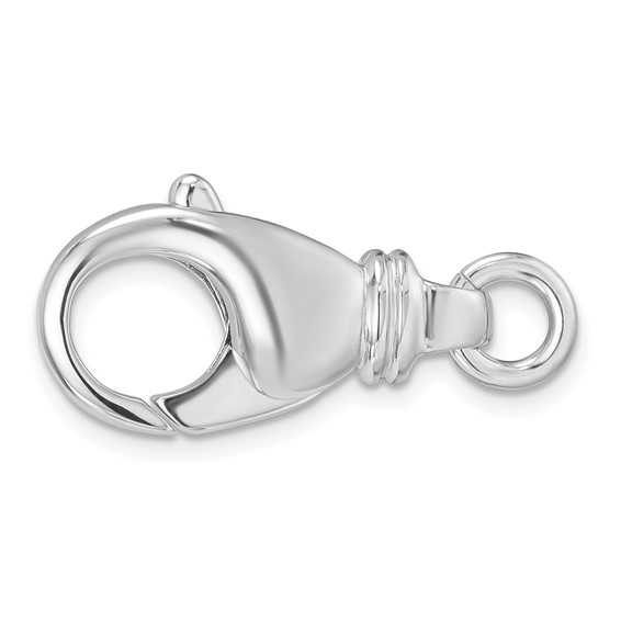 Herco 14K White Gold Polished 25.6x14mm Large Fancy Lobster Clasp