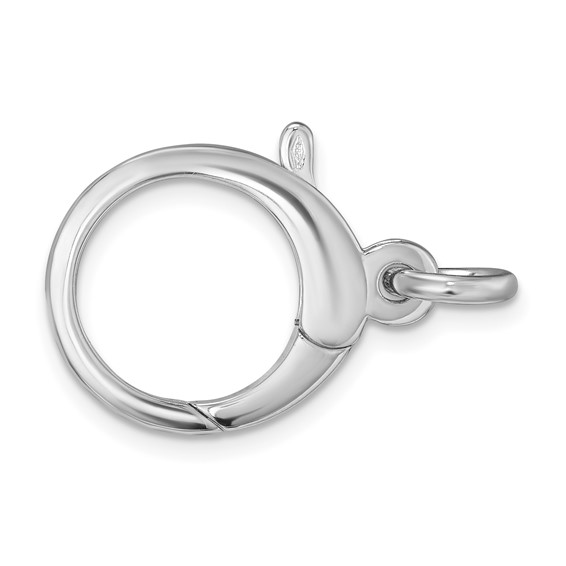 Herco 14K White Gold Polished 23.5x17mm Round Fancy Lobster Clasp