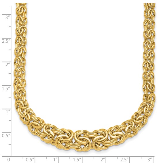 HERCO Gold 7-12mm Graduated Byzantine Chain Necklaces