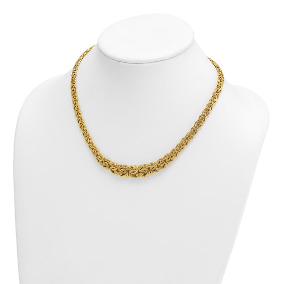 HERCO Gold 7-12mm Graduated Byzantine Chain Necklaces