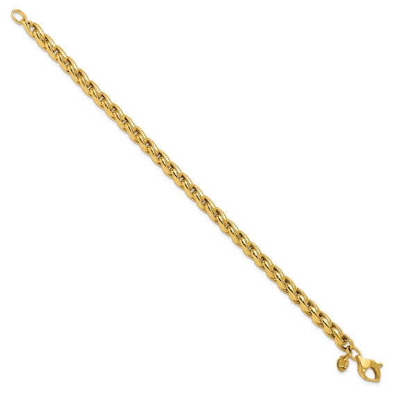 Herco 14K Polished 5mm Square Wheat 7.5 inch Bracelet