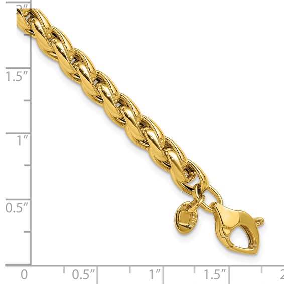 Herco 14K Polished 5mm Square Wheat 7.5 inch Bracelet
