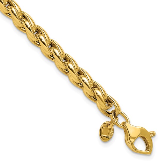 Herco 14K Polished 5mm Square Wheat 7.5 inch Bracelet