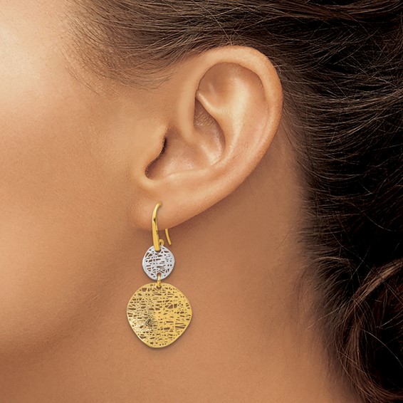 HERCO Gold Intricate Wire Wrapped Shapes Dangle Earrings