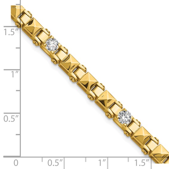 Herco 14K Polished Diamond Fancy Link 7.5 inch Bracelet