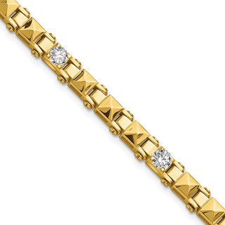 Herco 14K Polished Diamond Fancy Link 7.5 inch Bracelet