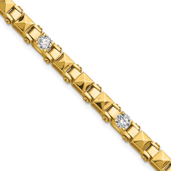 Herco 14K Polished Diamond Fancy Link 7.5 inch Bracelet