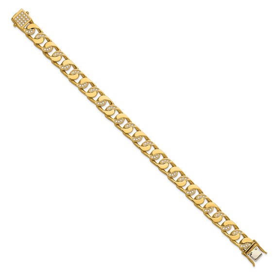 Herco 14K Polished Diamond Curb 8.5 inch Bracelet