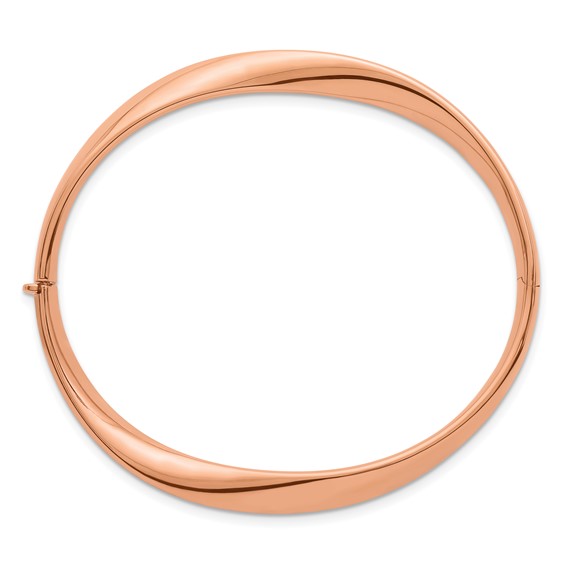 Herco 18K Rose Gold Polished Twisted Hinged Bangle