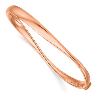 Herco 18K Rose Gold Polished Twisted Hinged Bangle